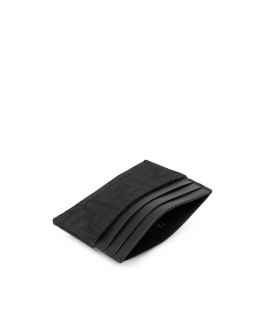 Fendi Black Ff Logo-Pattern Cardholder for men