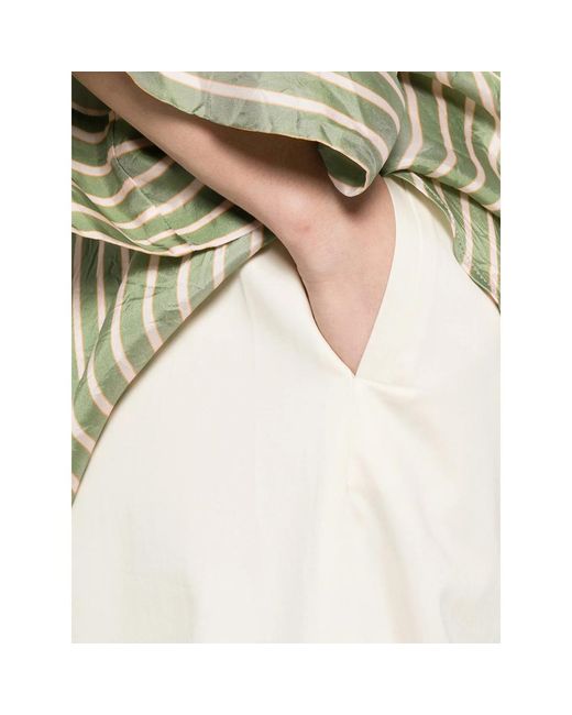 FRAME White Trousers Wide-Leg Silk-Blend