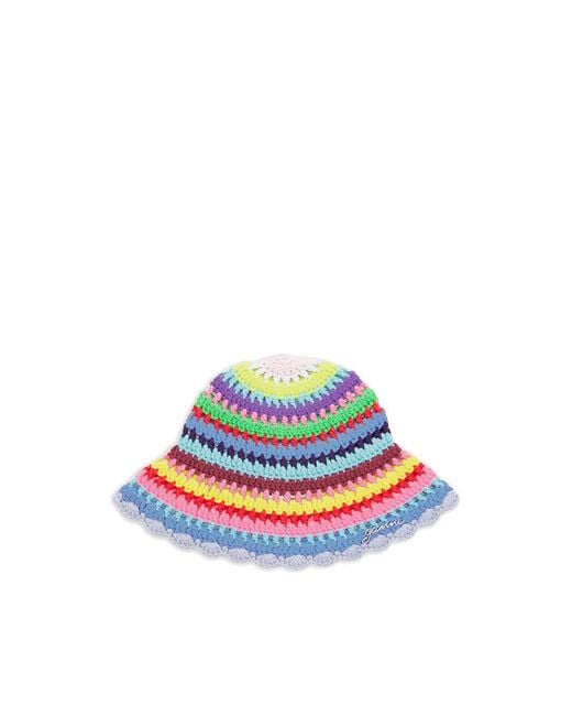 Ganni Blue Bucket Hat