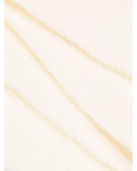 Maison Kitsuné White Logo-patch Fringed Scarf for men