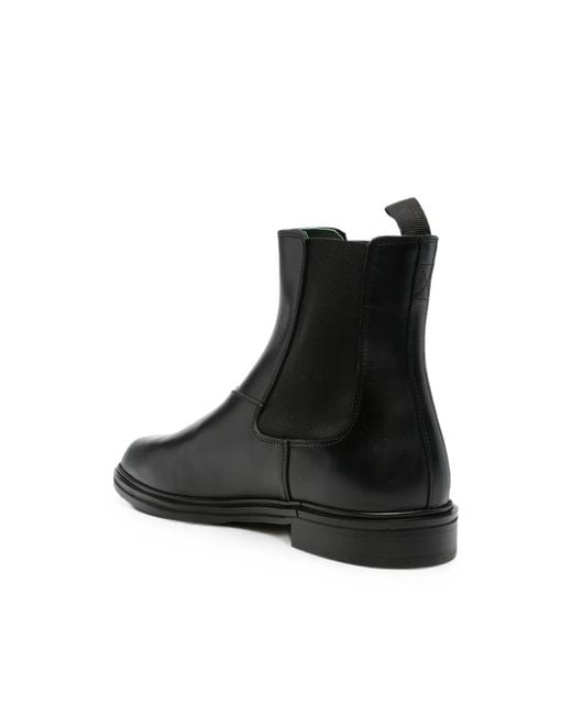 VINNY'S Black Elasticated-Side Panel Boots for men