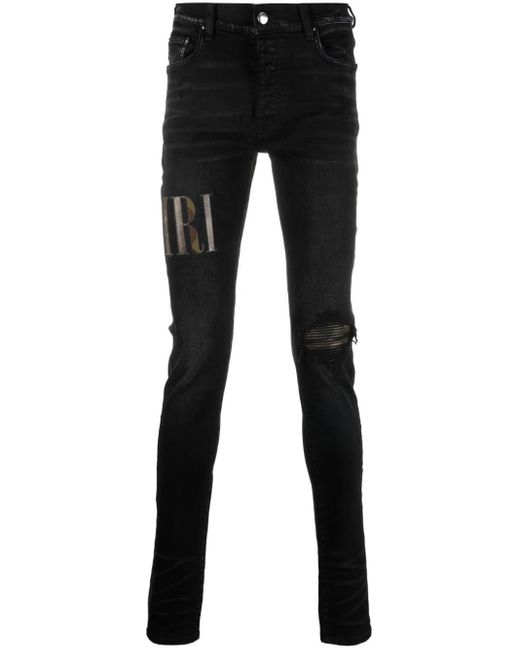 Amiri Denim Distressed Skinny Jeans in Black for Men Save 31 Lyst UK