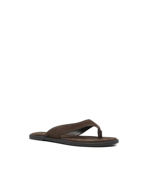 Vagabond Brown Thong Strap Sandals Zaida Suede