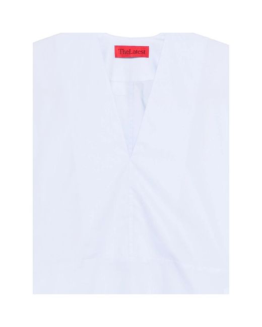 Thelatest White V-Neck Blouse