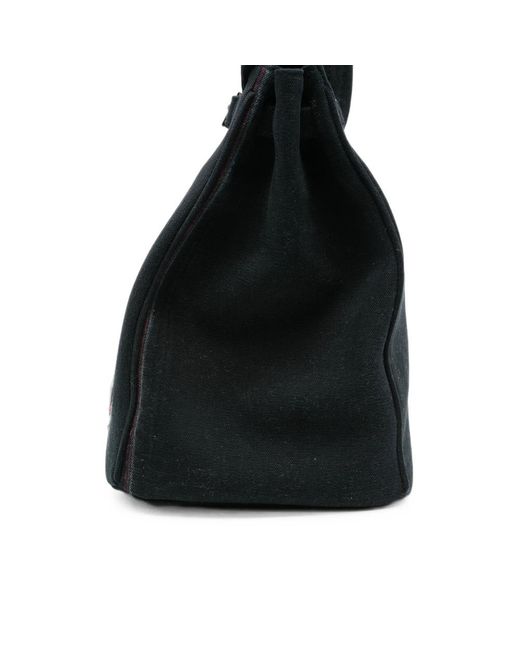 ANOTHER CHANCE Black Paint-Splatter Logo-Patch Tote Bag for men