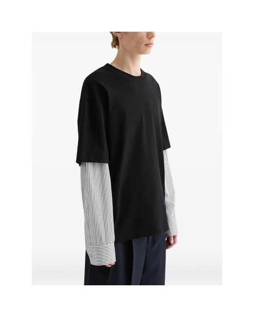 Jil Sander Black Long-Sleeve T-Shirt for men