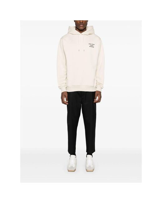 Drole de Monsieur White Logo-Print Cotton Hoodie for men