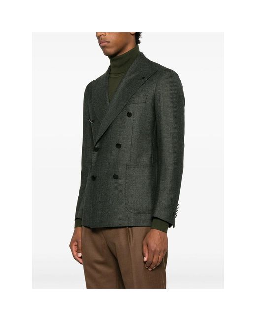Tagliatore Green Double-Breasted Blazer for men