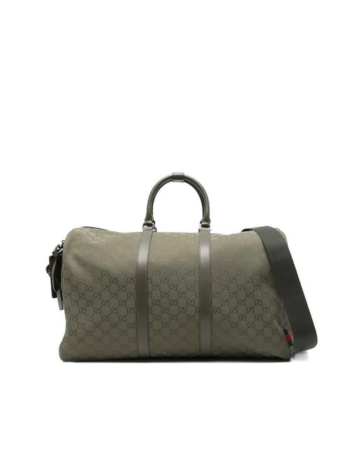 Gucci Green Medium Gg Monogram Duffel Bag for men
