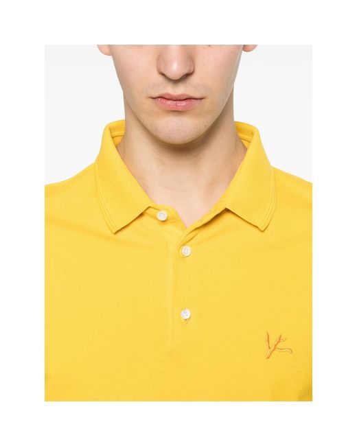 Isaia Yellow Polo Shirts for men