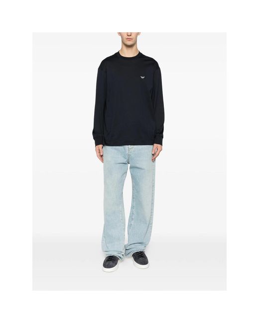 Emporio Armani Black Long Sleeve T-Shirt for men