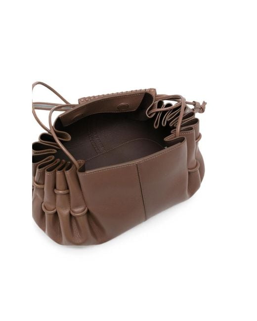 Hereu Brown Arta Braided-Handle Tote Bag
