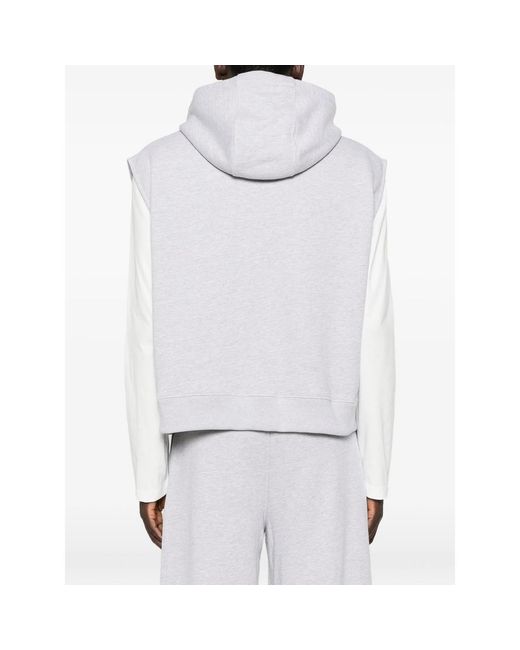 Woc White Sleeveless Hoodie for men