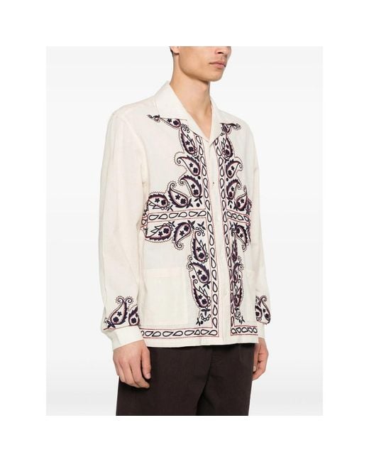 BAZISZT White Memento Silk Shirt for men
