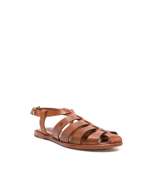 Dragon Diffusion Brown Woven Buckle-Fastening Sandals