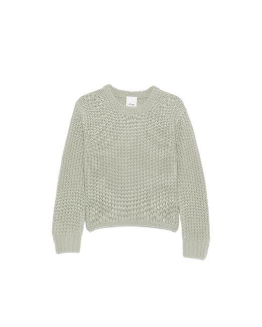 Allude Green Ribbed-Knit Crew-Neck Sweater