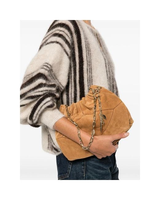 Ba&sh Brown Mini June Suede Tote Bag