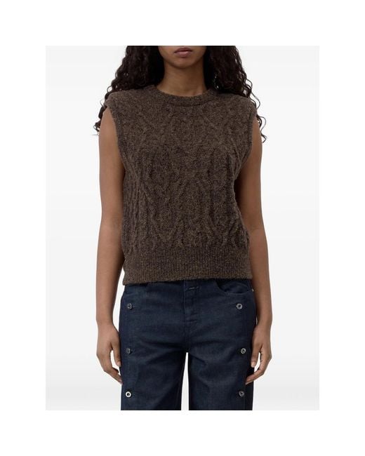 Closed Brown Crew-Neck Vest