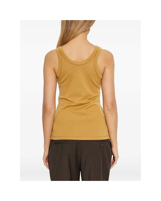 Lemaire Yellow Rib Tank Sleeveless Tank Top