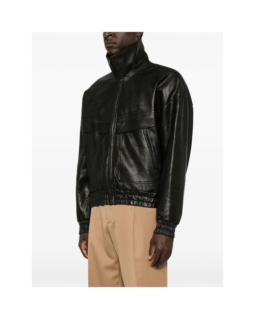 Saint Laurent Black Leather Jacket for men