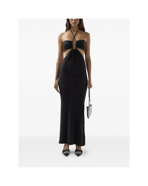Gcds Black Dress Halterneck Cut-Out