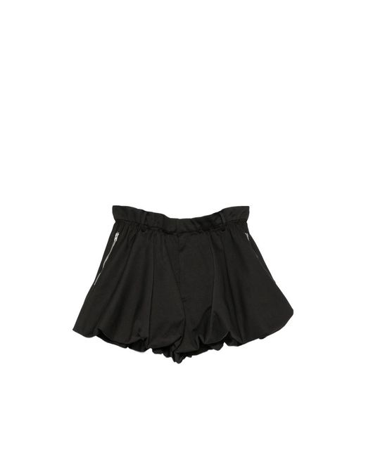 ELEH Black Elasticated-Waist Balloon Shorts