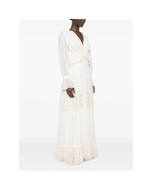 Raquel Diniz White Lorelai V-Neck Maxi Dress