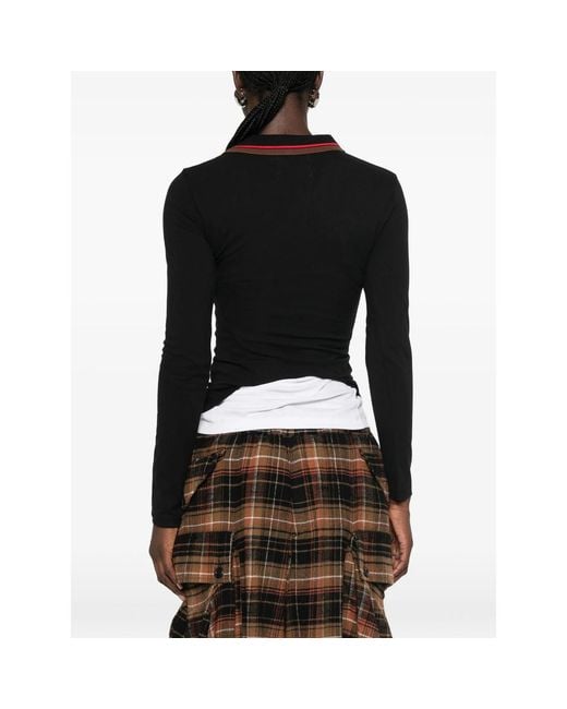 Vivienne Westwood Black Asymmetric Long-Sleeve Top