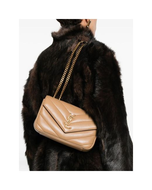 Saint Laurent Natural Shoulder Bags