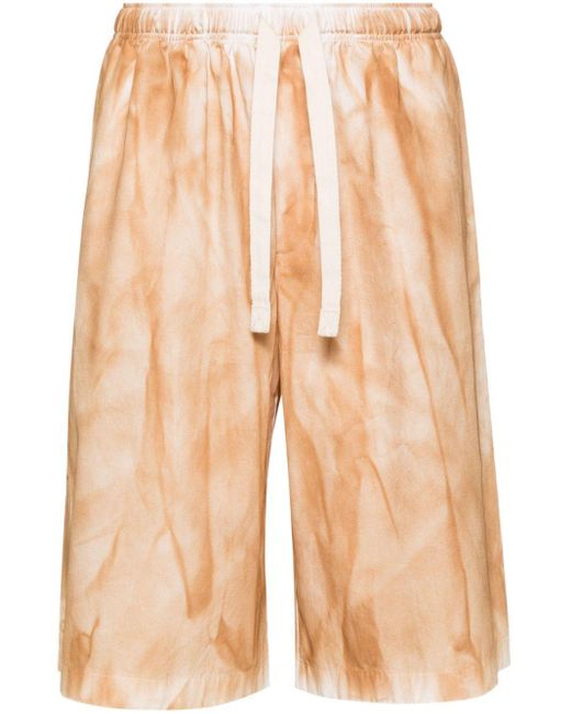 FEDERICO CINA Natural Tie Dye-Print Cotton Shorts for men