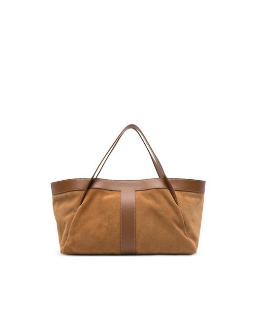 Twinset Brown Duffle Panelled Tote Bag