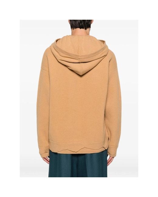 Laneus Natural Ribbed Hoodie for men