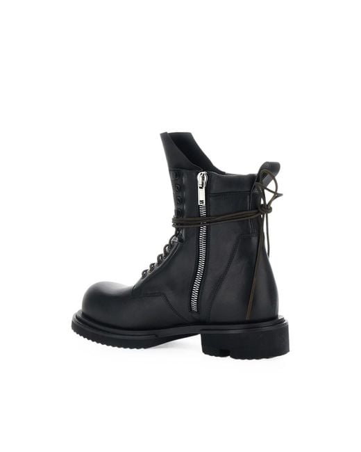 Rick Owens Black Gabe Lace-Up Leather Boots for men