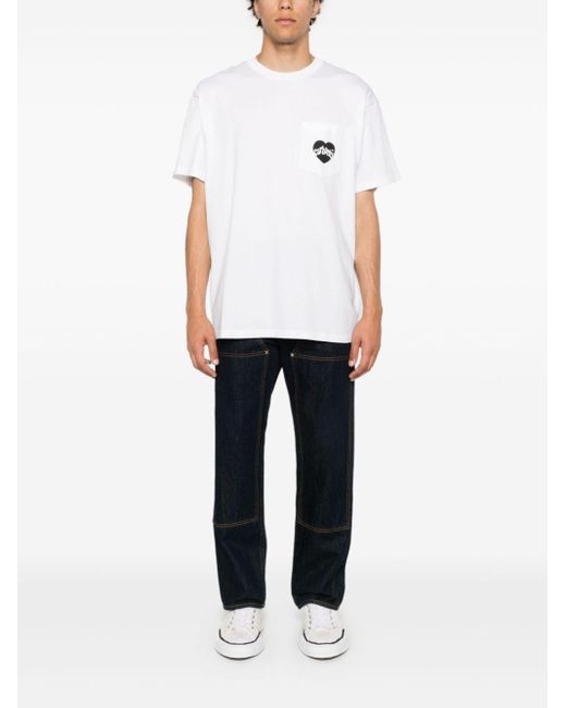 Carhartt White Amour Logo-Print Cotton T-Shirt for men