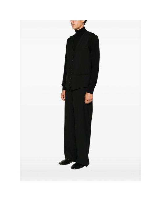 Reveres 1949 Black Buckle-Strap Waistcoat for men