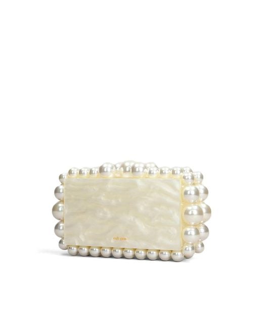 Cult Gaia Natural Eos Studded Clutch Bag