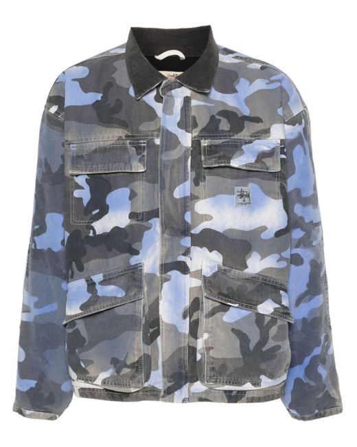 Stussy Gray Camouflage-pattern Jacket