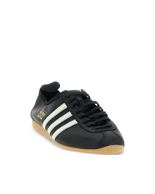 Adidas Black Japan Signature-Stripe Sneakers for men