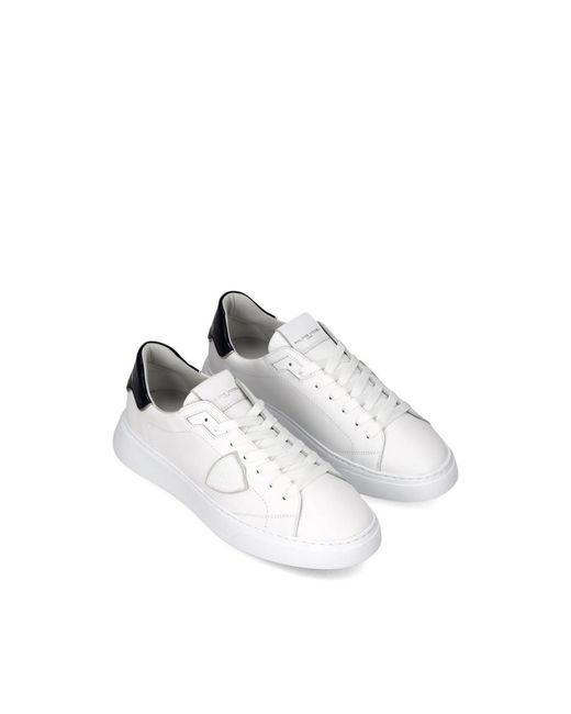 Philippe Model White Temple Low Leather Trainers for men