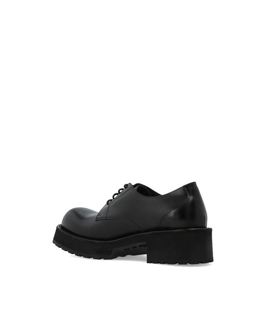 Balenciaga Black Lace-Up Calf Leather Sneakers for men