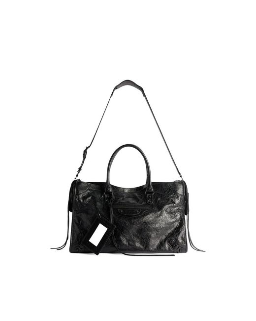 Balenciaga Black Le City Stud-Embellished Large Tote Bag for men