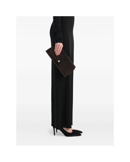 Khaite Black Clutch Bag Suede
