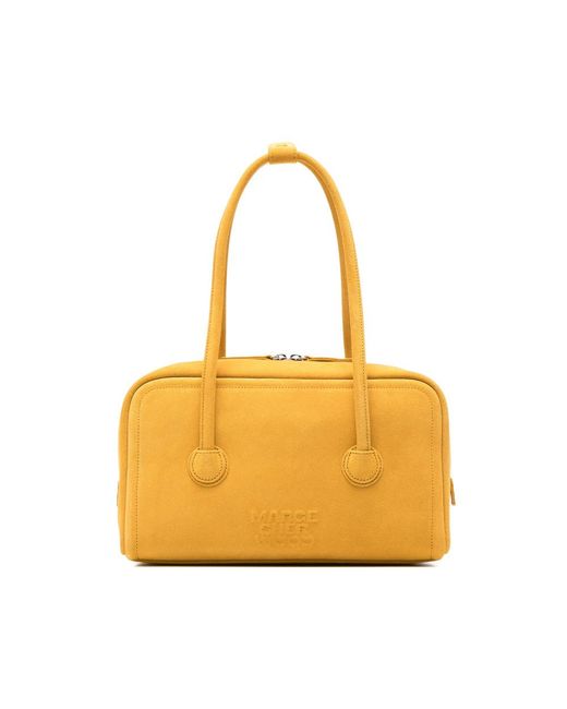MARGE SHERWOOD Yellow Logo-Debossed Leather Tote Bag