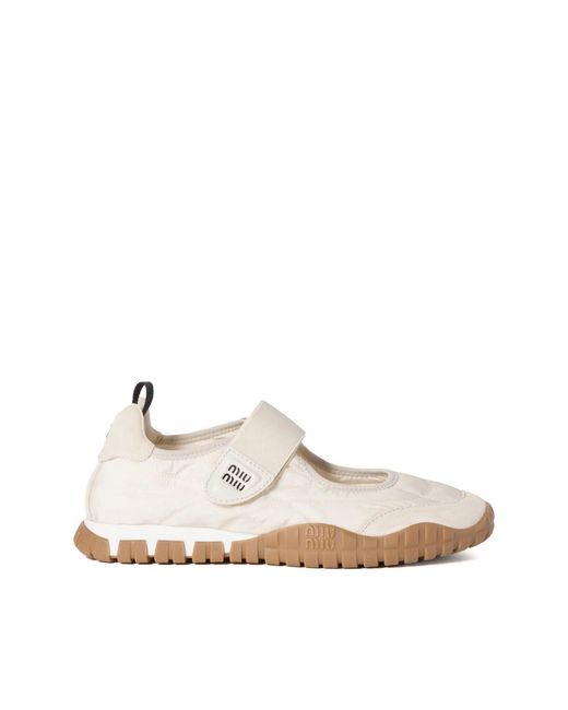 Miu Miu Natural Neutrals Ballet Flats