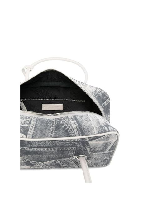 MARGE SHERWOOD Gray Graphic-Print Shoulder Bag