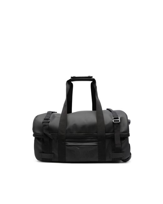 Rains Black Texel Logo-Embossed Luggage for men