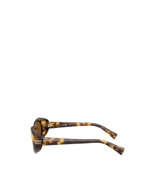 Miu Miu Multicolor Logo Oval-Frame Sunglasses