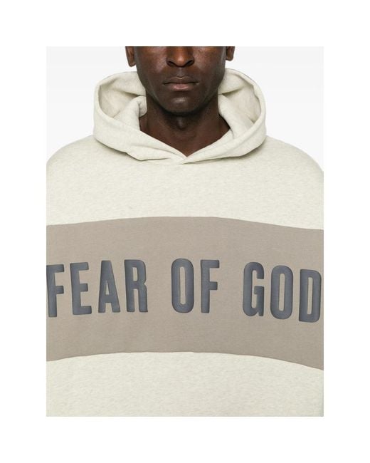 Fear Of God White Logo-Print Hoodie for men