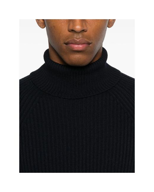 Zanone Black Roll-Neck Sweater for men