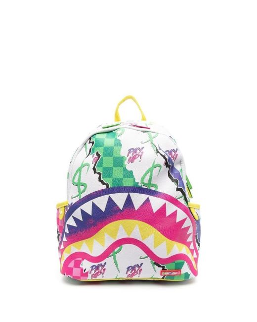 Sprayground Pink Shark Teeth-print Backpack for men